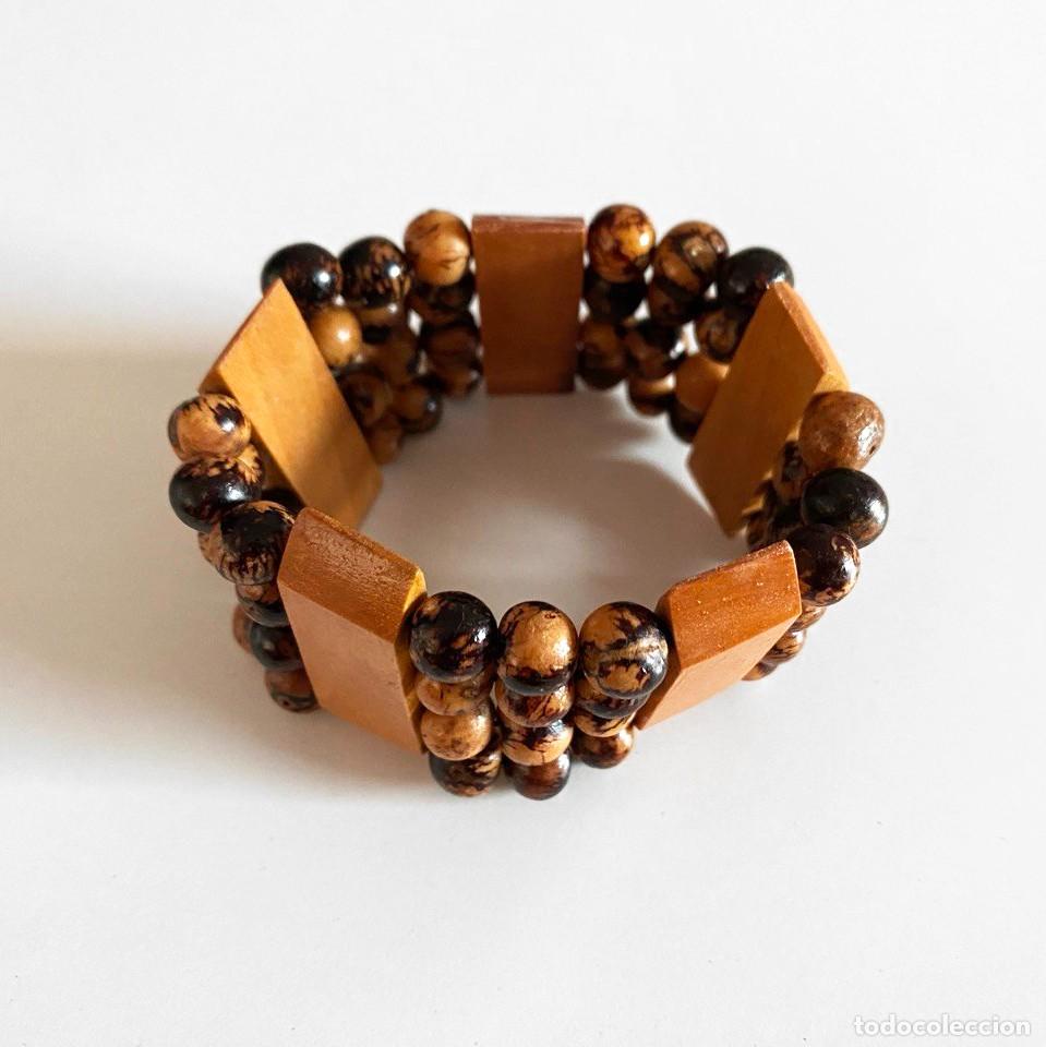 Joyeria: Pulsera ancha vintage de madera estilo boho - Foto 3