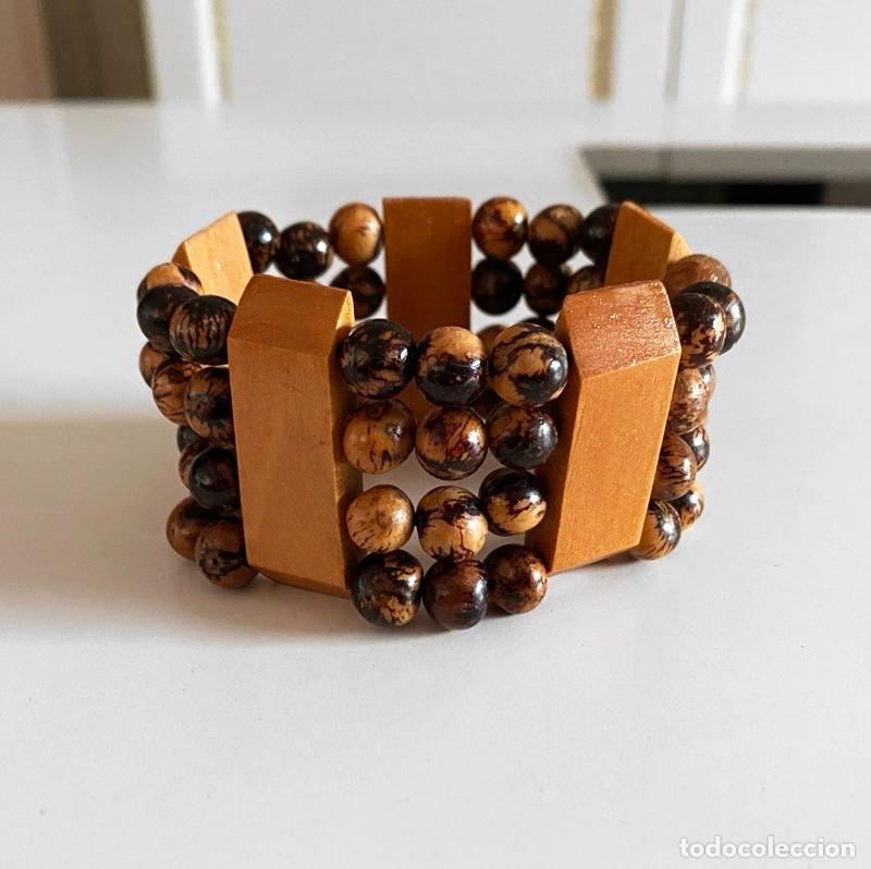 Joyeria: Pulsera ancha vintage de madera estilo boho - Foto 1