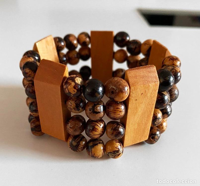 Joyeria: Pulsera ancha vintage de madera estilo boho - Foto 2