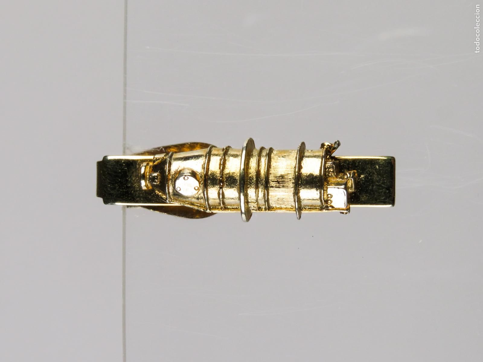 Joyeria: Pisacorbatas motor avi&oacute;n Pratt & Whitney compa&ntilde;&iacute;a USA metal dorado segunda mitad S XX
