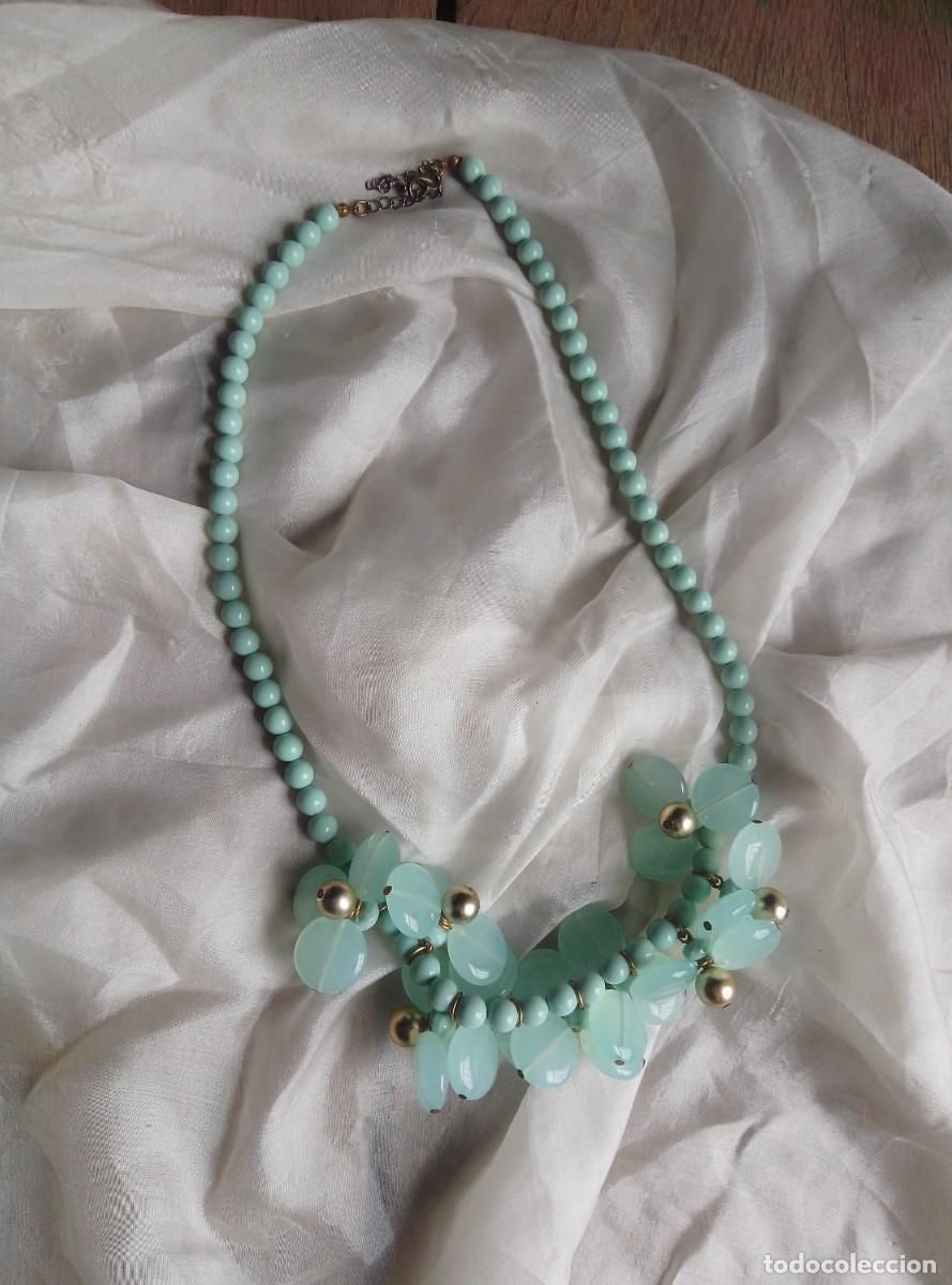 Joyeria: Collar gargantilla de cuentas verde estilo vintage. Corto. Nuevo