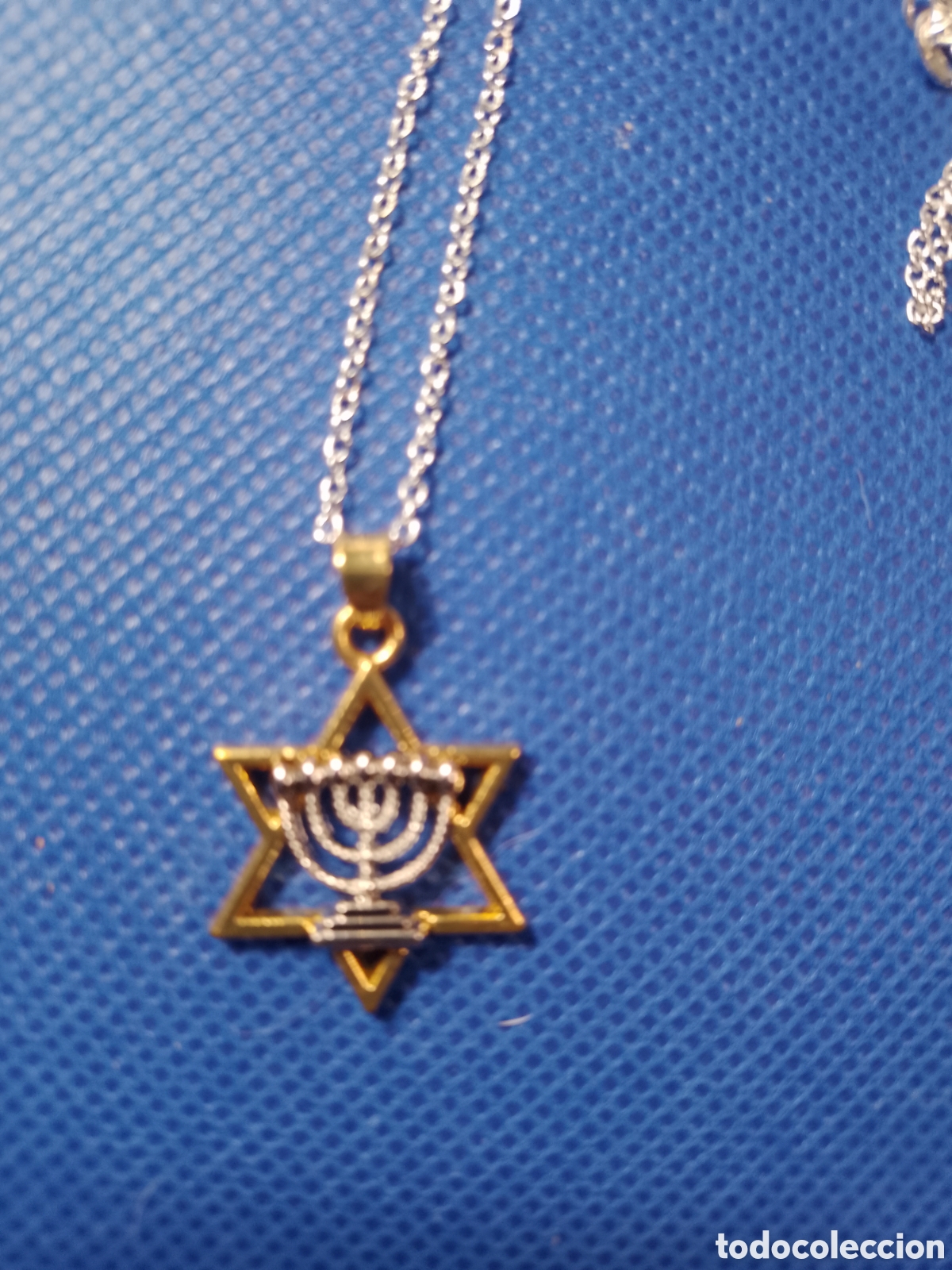 Joyeria: Colgante estrella de David con Menorah - Acero - Foto 2
