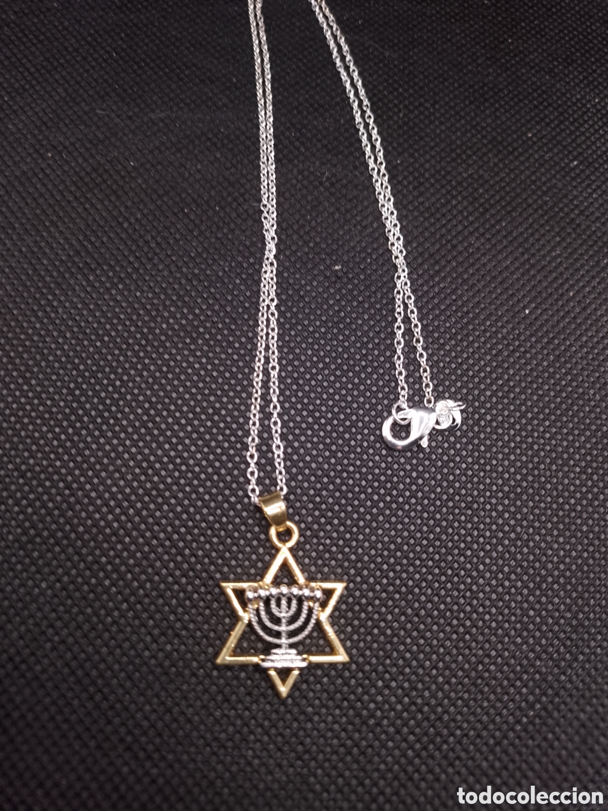 Joyeria: Colgante estrella de David con Menorah - Acero