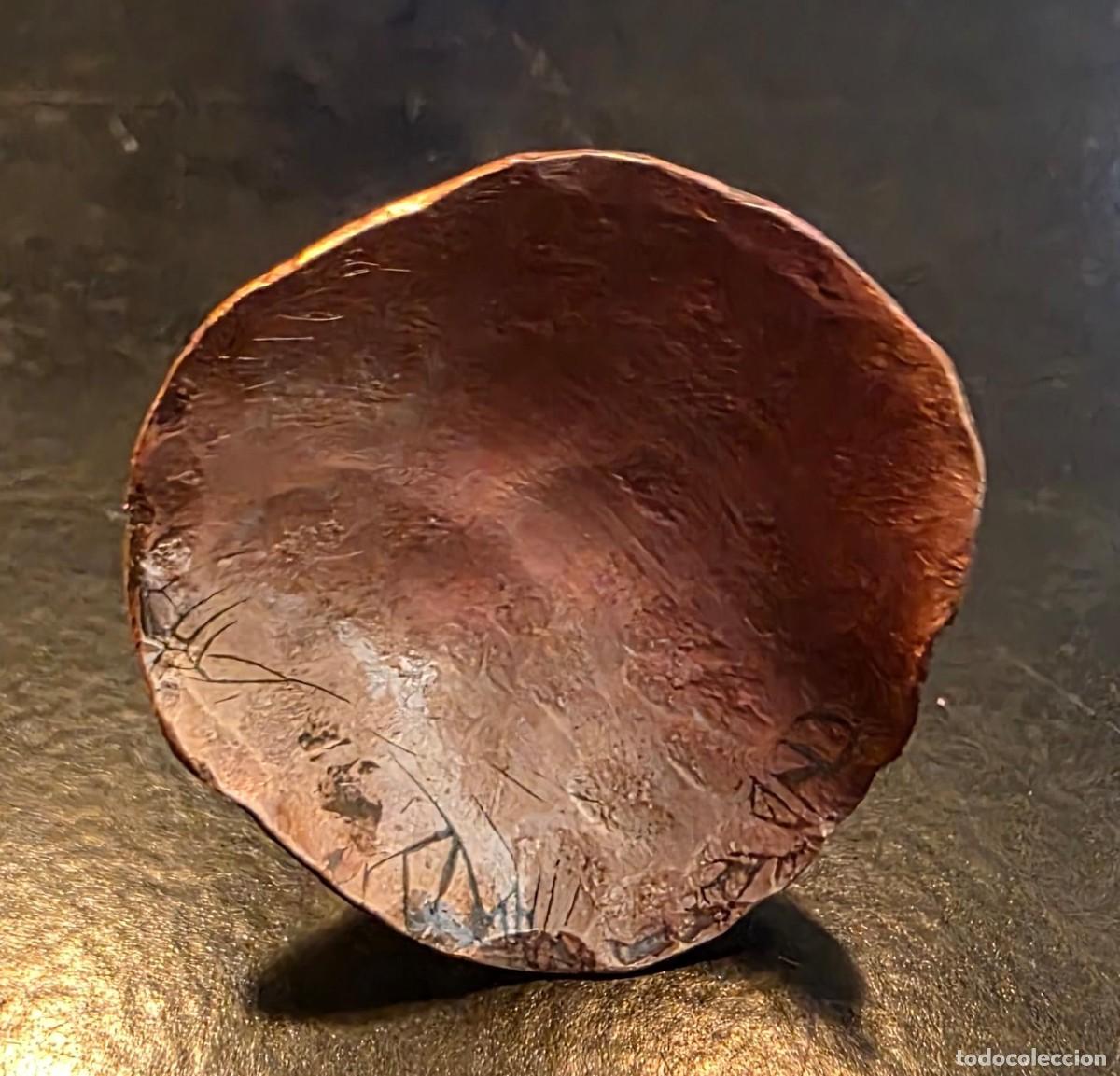 Joyeria: Anillo ajustable XXL de cobre martillado &ndash; disco c&oacute;ncavo artesanal de 3,5 cm