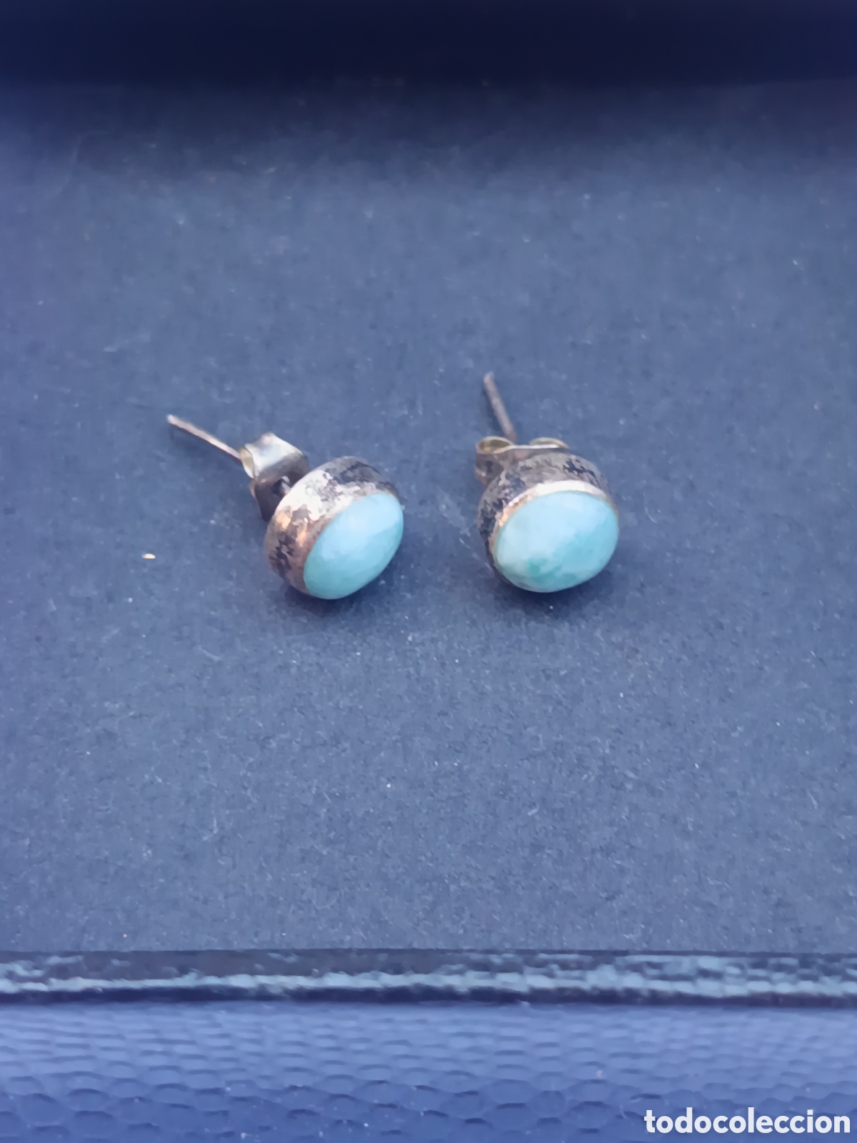 Joyeria: Pendientes antiguos en plata y turquesas vintage - Foto 4