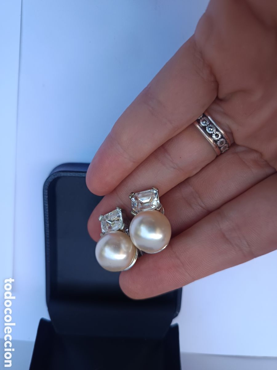Joalharia: Pendientes de clip con perlas y cristal