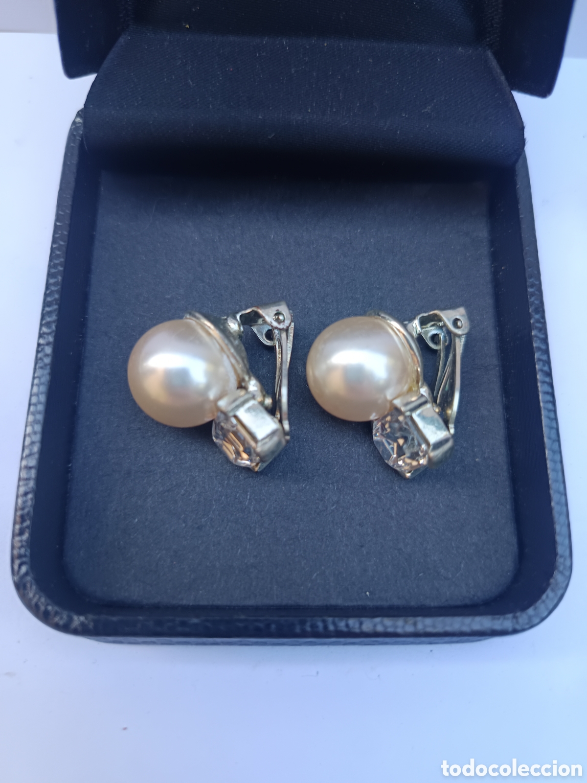 Joyeria: Pendientes de clip con perlas y cristal - Foto 2