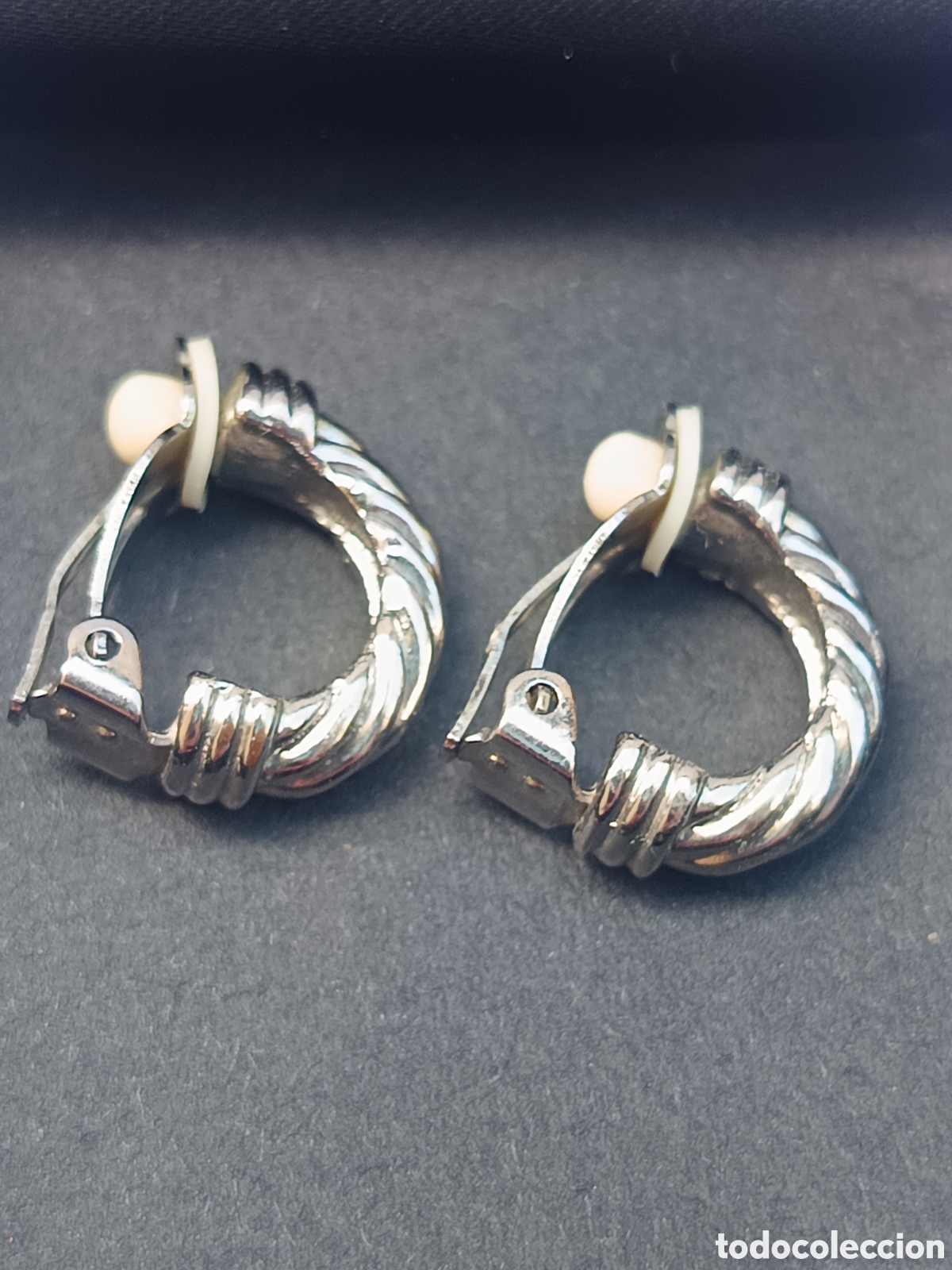 Joyeria: Pendientes vintage de dise&ntilde;o soga enroscada de clip - Foto 4