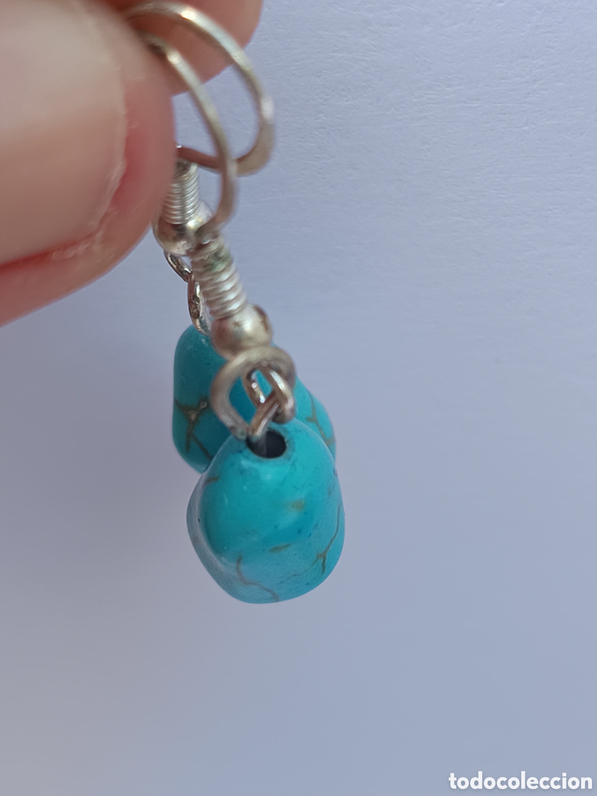 Joyeria: Pendientes turquesas con enganche de plata - Foto 2