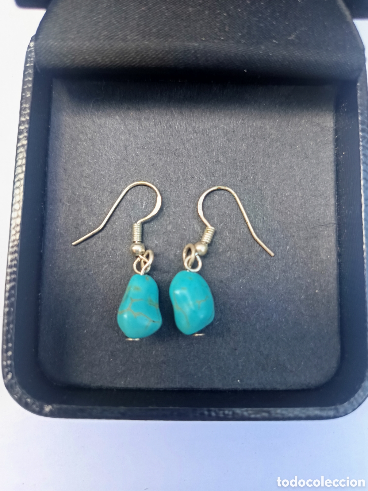 Joyeria: Pendientes turquesas con enganche de plata - Foto 3