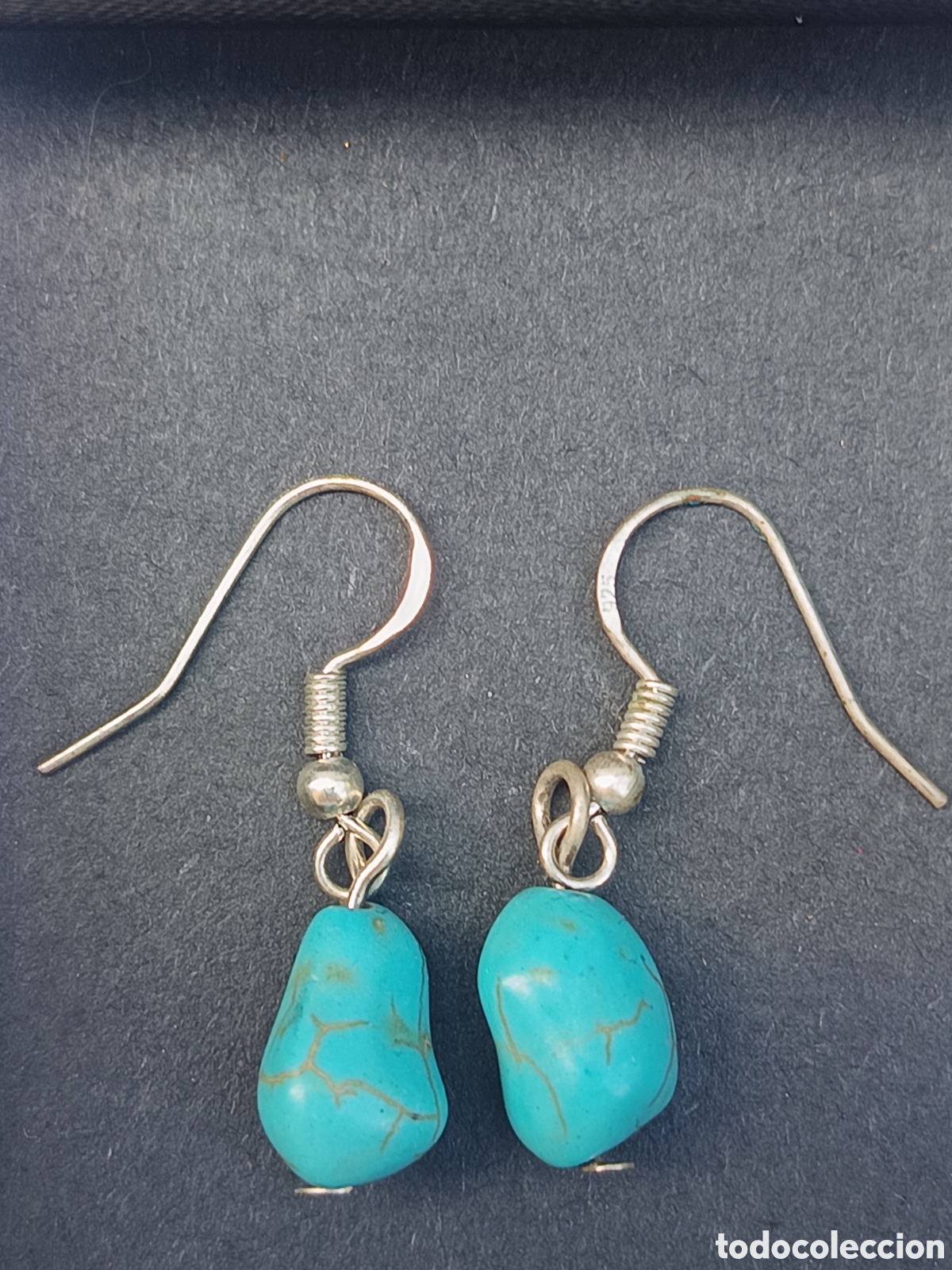 Joyeria: Pendientes turquesas con enganche de plata - Foto 4
