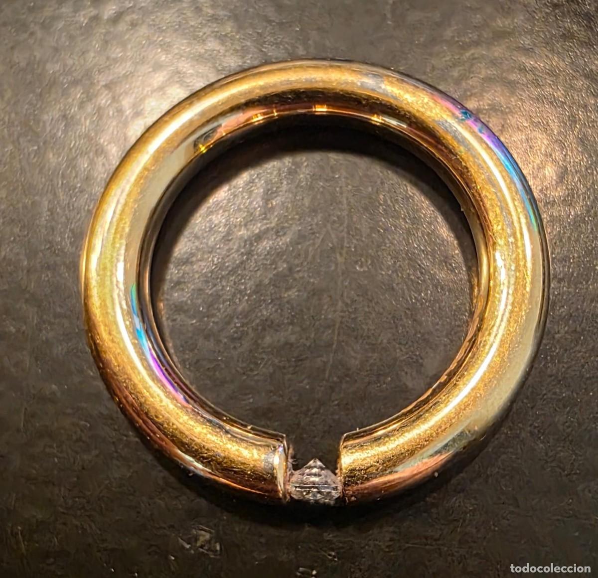 Joyeria: Anillo dorado con circonita central &ndash; 2 cm - Foto 2