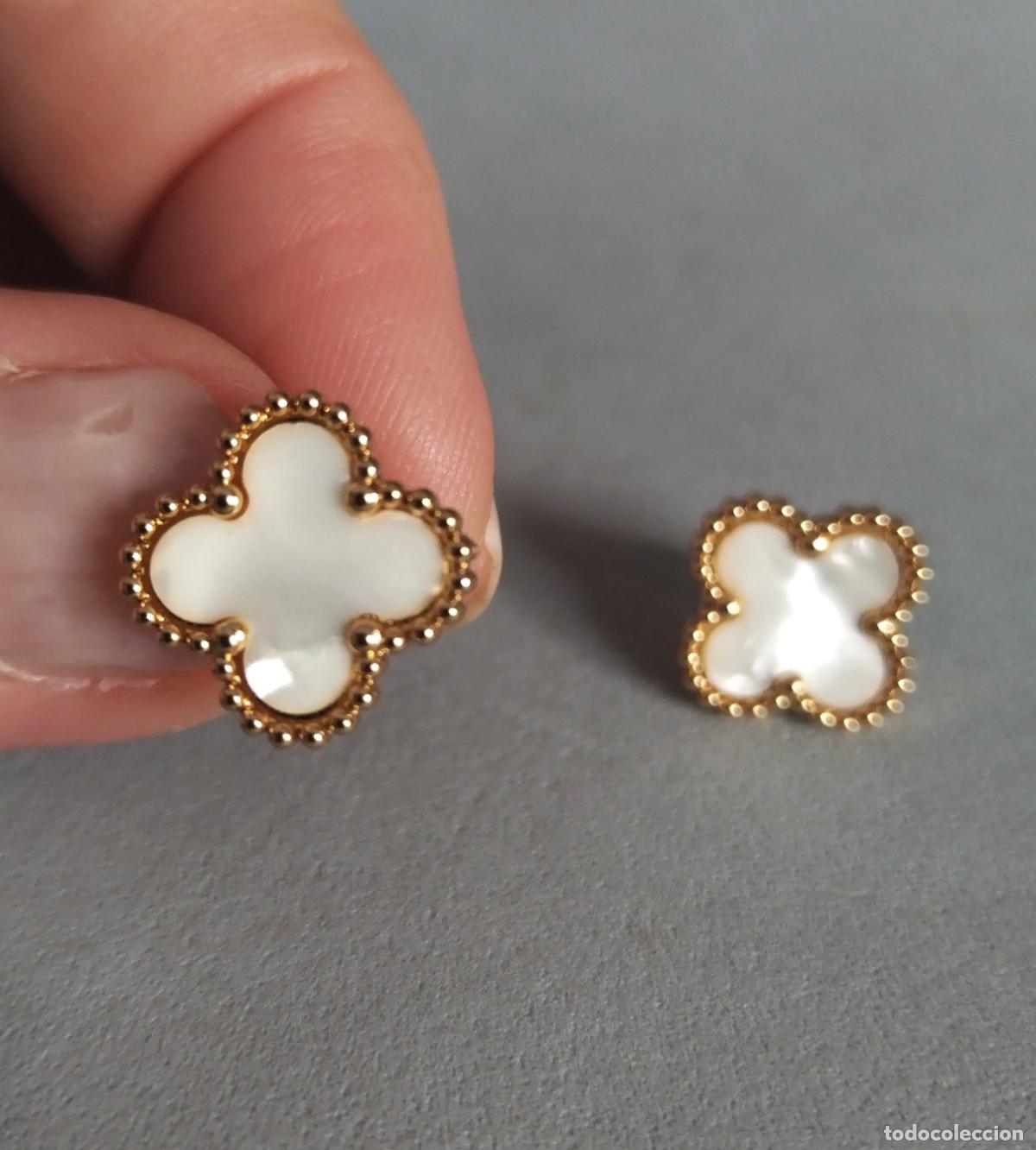 Joyeria: Pendientes dorados con n&aacute;car. - Foto 2