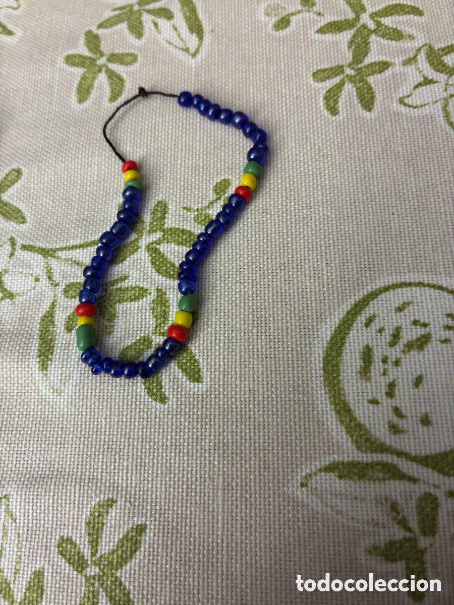 Joyeria: Pulsera Ajustable de Rocallas / Cuentas de Cristal Azul con Detalles Multicolor - Estilo Veraniego