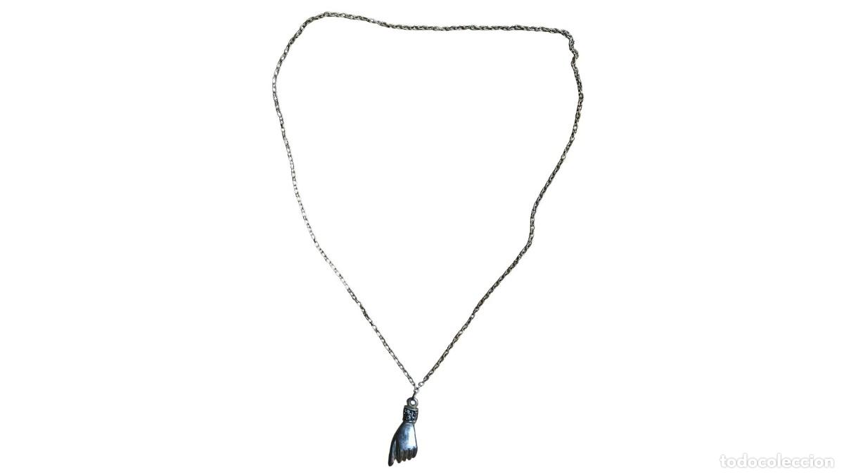 Joaillerie: COLLAR CON COLGANTE DE MANO FIGA Y CADENA FINA DE ESLABONES - AMULETO &ldquo;HIGA&rdquo; - BISUTER&Iacute;A VINTAGE A&Ntilde;O