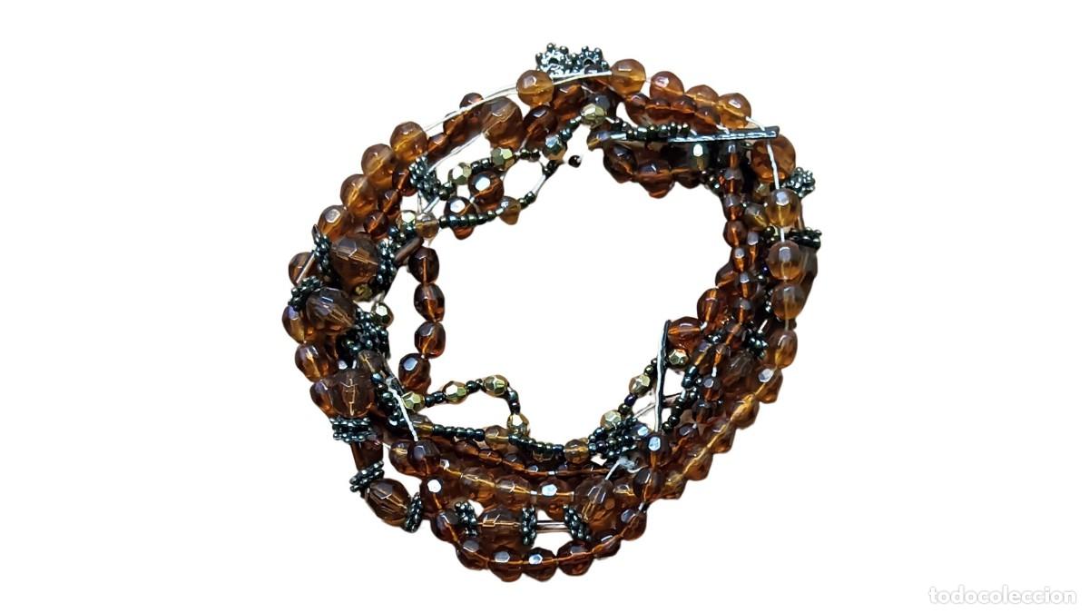 Joyeria: PULSERA VINTAGE - MULTIVUELTA DE CUENTAS FACETADAS EN TONOS &Aacute;MBAR Y MIEL