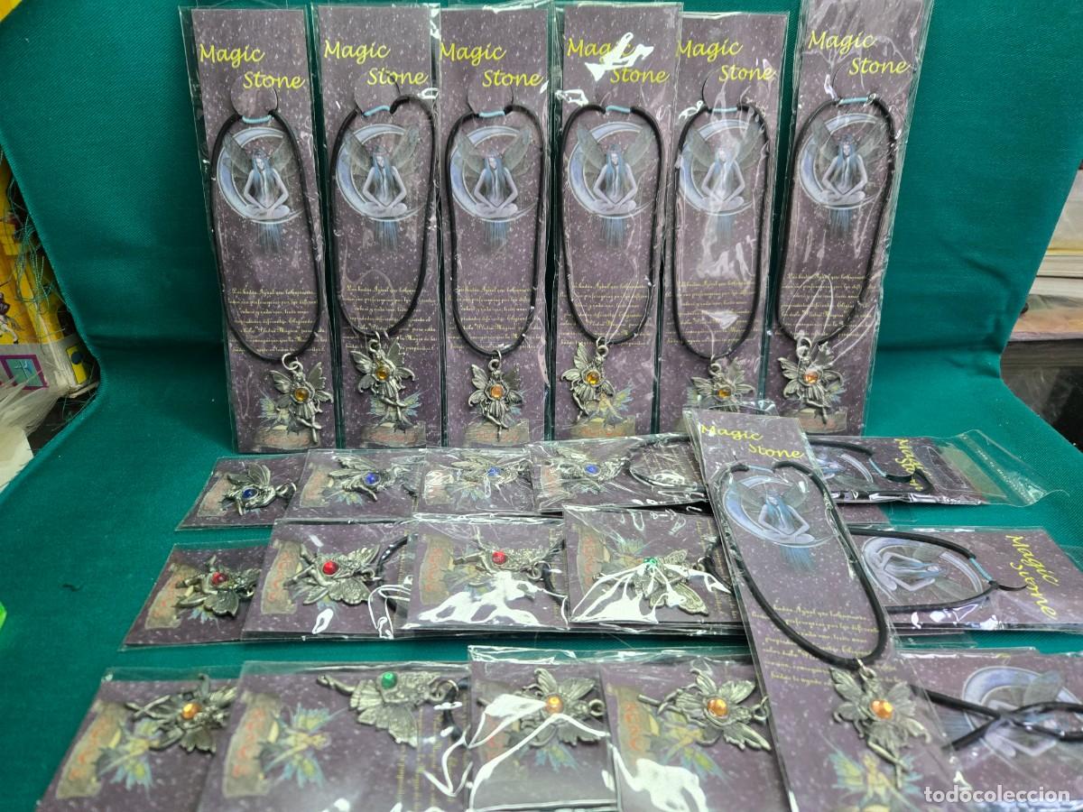 Joyeria: COLGANTE MAGIC STONE , HADA CON PIEDRA MAGICA , NUEVOS , LOTE DE 19