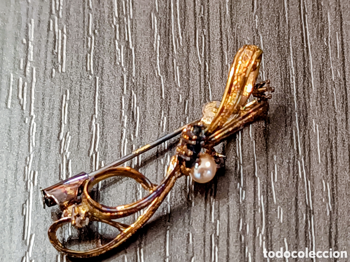Joyeria: Antiguo Broche Chapado en Oro - Foto 6