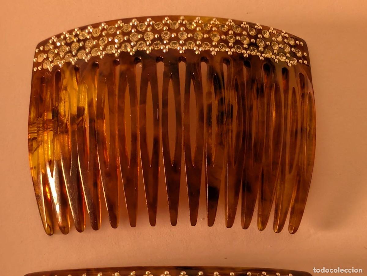Joyeria: Pareja Peinetas Acetato Carey Strass A&ntilde;os 80
