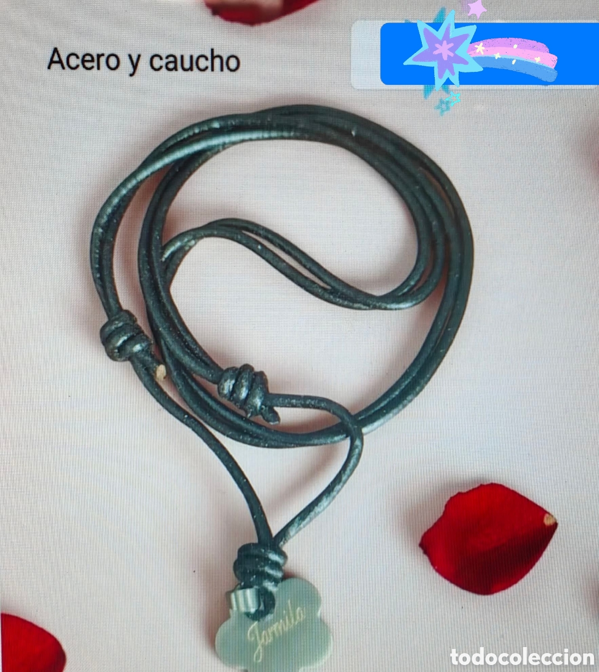 Joyeria: :::: TC33 - COLGANTE ACERO CON CORDON DE CAUCHO