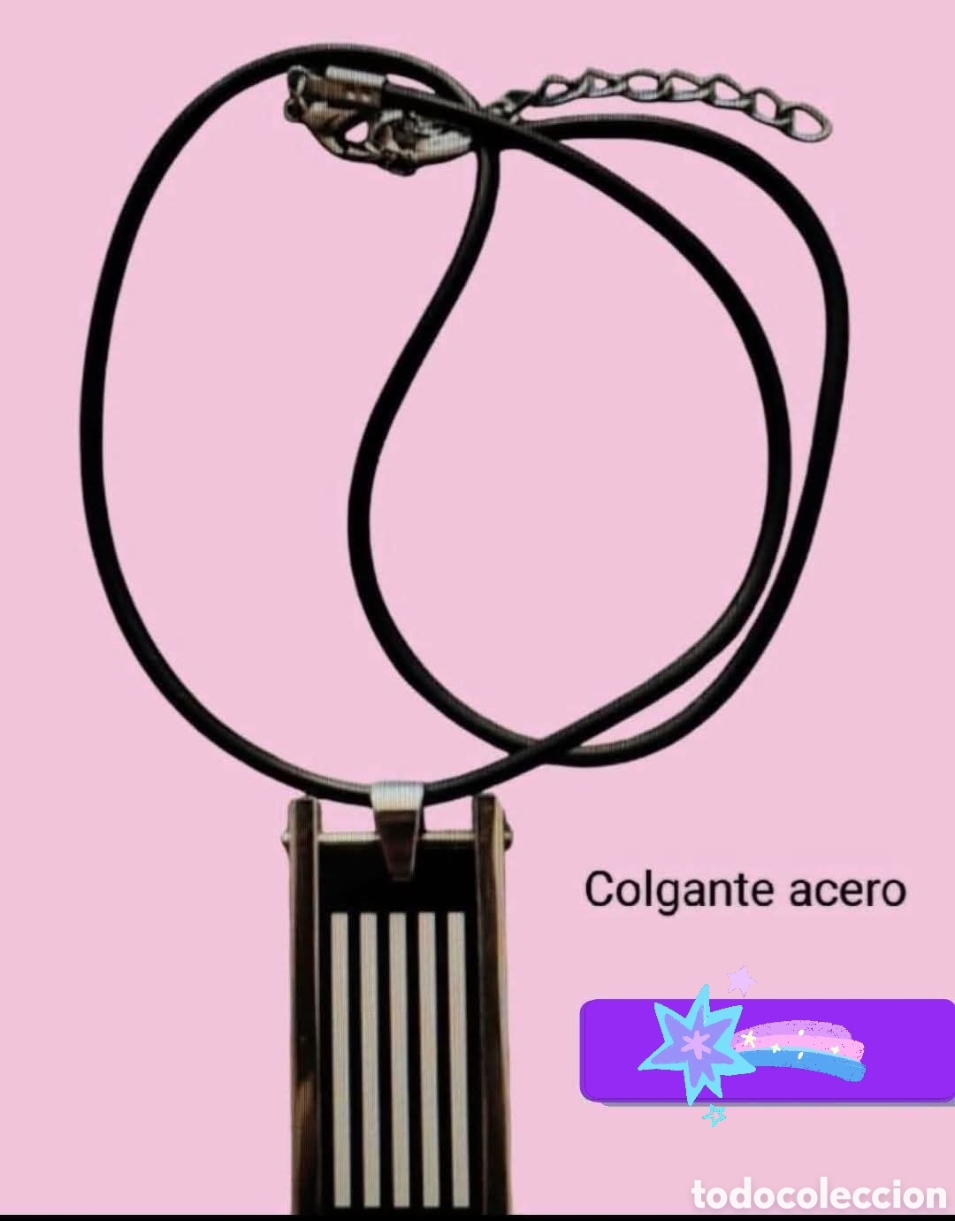 Joyeria: :::: R15 - COLGANTE ACERO CON CORDON DE CAUCHO