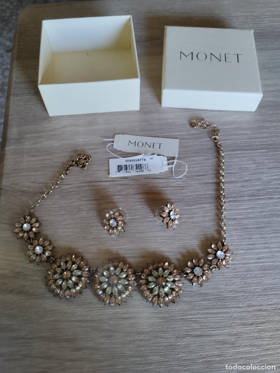 Joyeria: conjunto collar y pendientes de joyeria monet con su caja y etiquetas