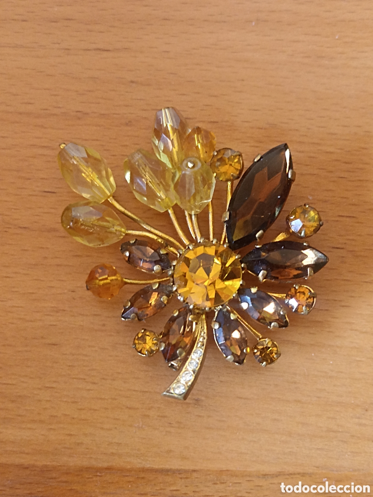 Joyeria: Broche tonos dorados y marrones 5 x 4 cms - Foto 1
