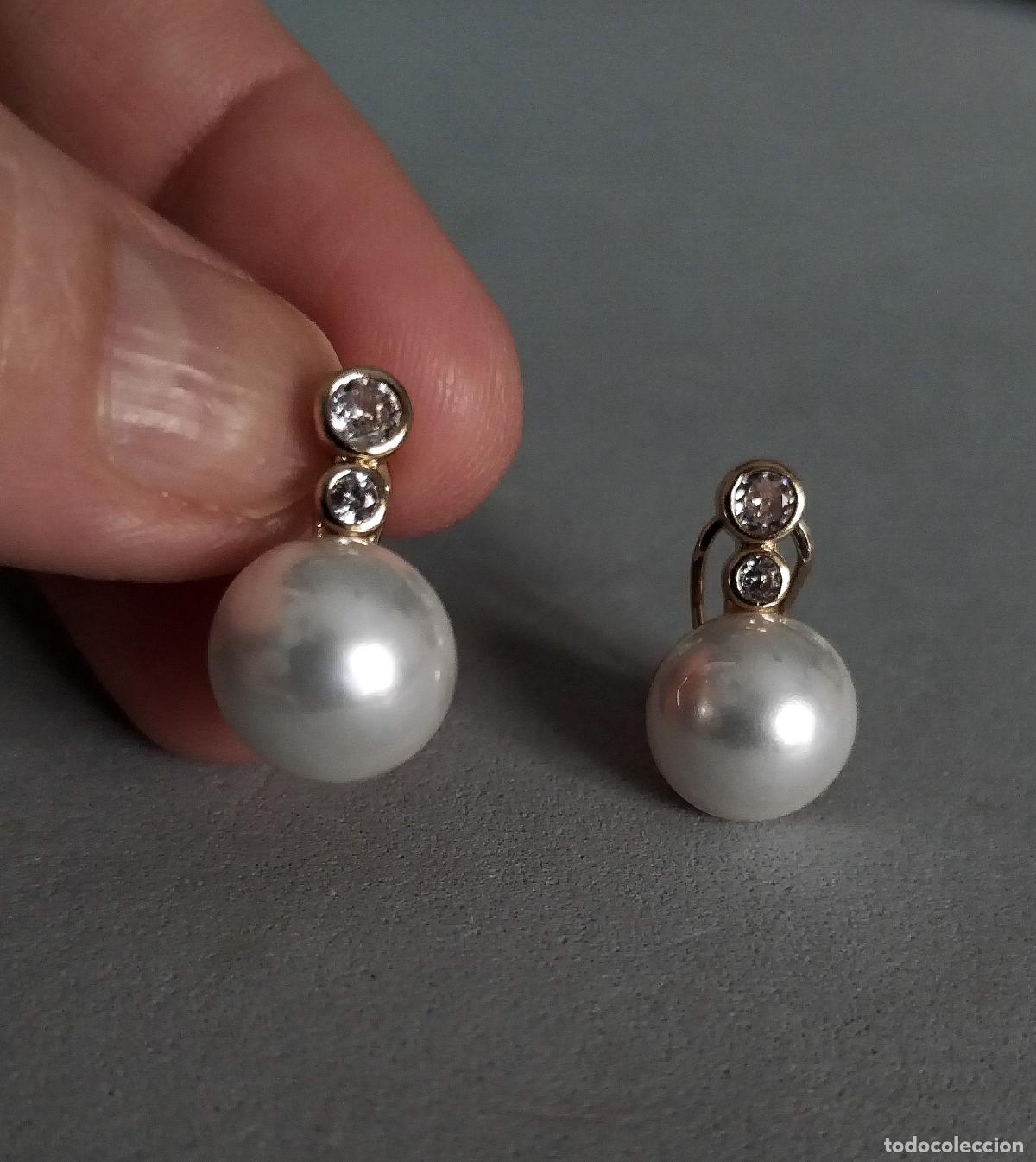 Joyeria: Pendientes dorados con perlas. - Foto 4