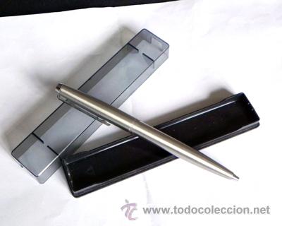 Bol&iacute;grafos antiguos: BOL&Iacute;GRAFO INOXCROM 77 - ACERO - CON ESTUCHE CAJA ORIGINAL - TINTA GASTADA - BOLI DE