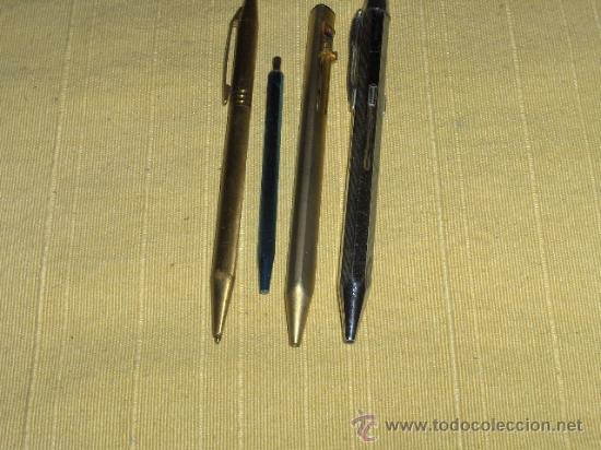 Bol&iacute;grafos antiguos: LOTE CUATRO BOLIGRAFOS -  NOBLE - B USA - FOR EVER