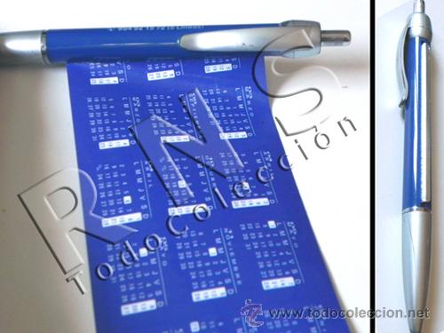 Bol&iacute;grafos antiguos: MUY RARO BOL&Iacute;GRAFO CON CALENDARIO ENROLLADO DENTRO - PARA COLECCI&Oacute;N - BOLI USADO - PUBLICIDAD