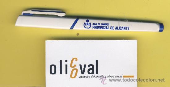 Bol&iacute;grafos antiguos: Mecheros y promociones de banco y caja  .boligrafo caja de ahorros provincial de alicante