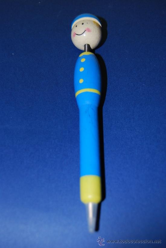 Bol&iacute;grafos antiguos: BOL&Iacute;GRAFO DE MADERA CON MUELLE - MARINERO