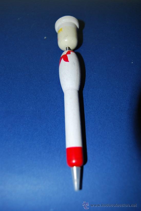 Bol&iacute;grafos antiguos: BOL&Iacute;GRAFO DE MADERA CON MUELLE - MARINERO