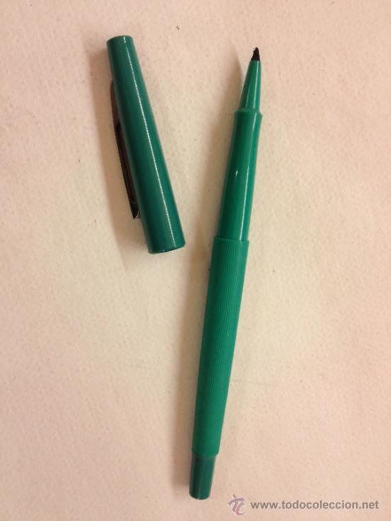 Bol&iacute;grafos antiguos: Rotulador Paper Mate de color verde - sin estrenar