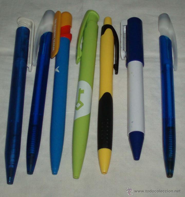 Stylos-bille anciens: siete boligrafos de coleccion  de varios bancos