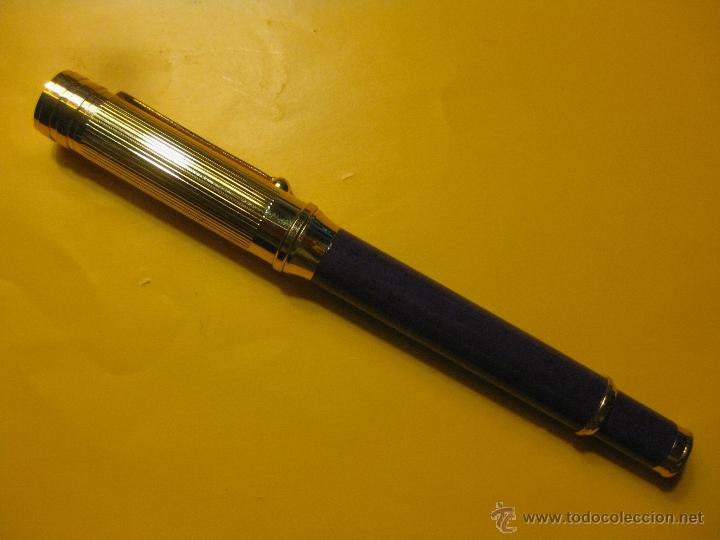 Bol&iacute;grafos antiguos: PLUMA ESTILOGRAFICA MORADA Y DORADA - Foto 1
