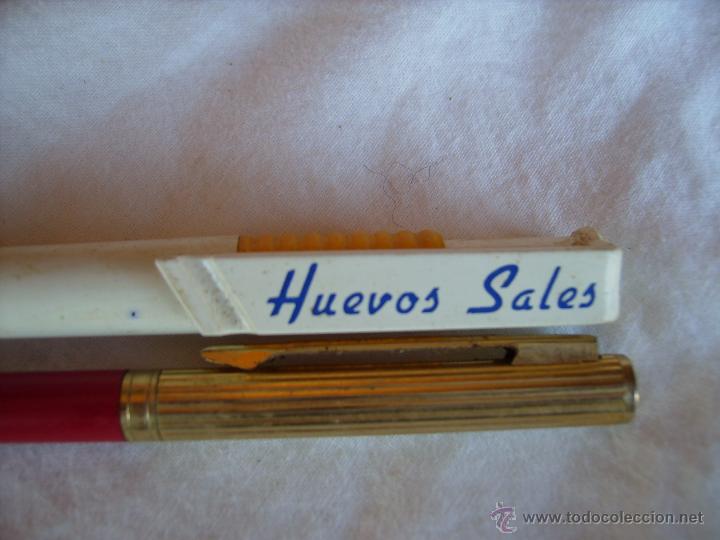 Stylos-bille anciens: **LOTE DE DOS ANTIGUOS BOLIGRAFOS DE PUBLICIDAD----BCO.SANTANDER Y HUEVOS SALES--- PARA TU COLECCION