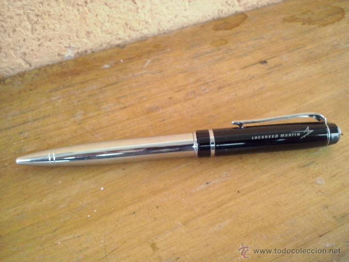 Penne a sfera antiche: boligrafo con publicidad del avion fury de lockheed martin.