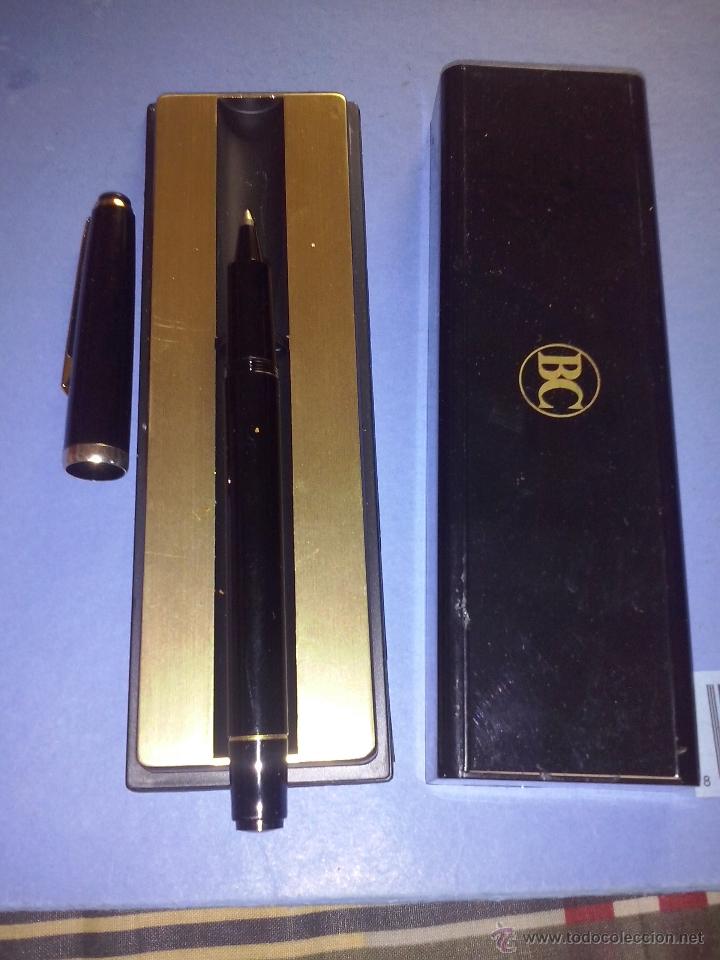 Stylos-bille anciens: Boligrafo con publicidad de BC en su caja sin usar