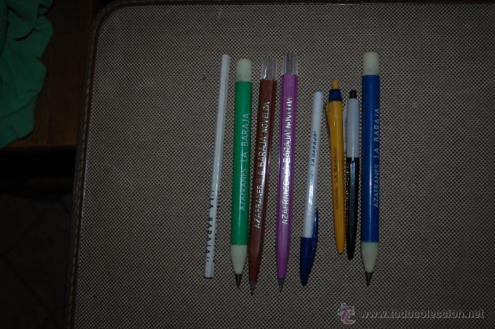 Stylos-bille anciens: LOTE DE 7 BOLIGRAFOS Y UN LAPIZ CON PUBLICIDAD AZAFRANES LA BARAJA