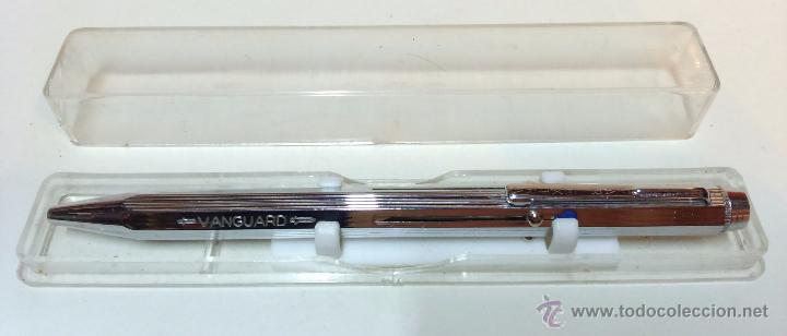 Penne a sfera antiche: BOLIGRAFO METALICO 4 COLORES FAX EXTRA, CON PUBLICIDAD CASA VANGUARD. VER