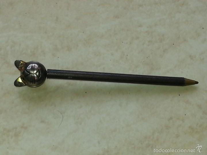 Penne a sfera antiche: ANTIGUO BOLIGRAFO CON CAPUCHON ENROSCADO CON FORMA DE GATO A&Ntilde;OS 70