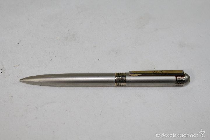 Bol&iacute;grafos antiguos: BOL&Iacute;GRAFO/ROLLER DE ACERO-DORADO-MICRO - Foto 3