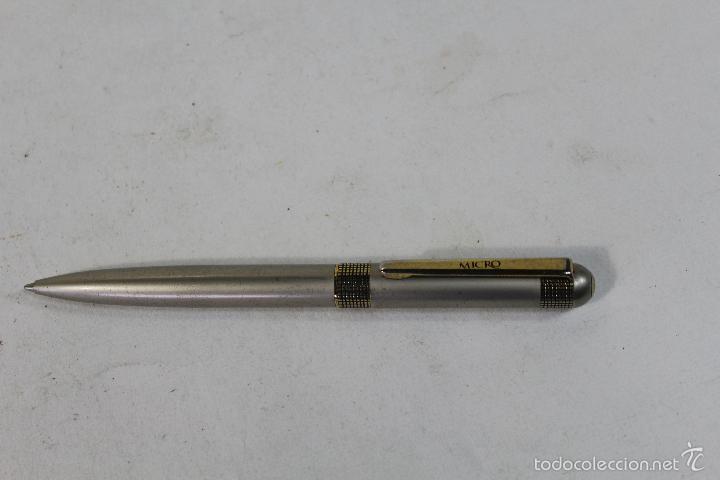 Bol&iacute;grafos antiguos: BOL&Iacute;GRAFO/ROLLER DE ACERO-DORADO-MICRO - Foto 5