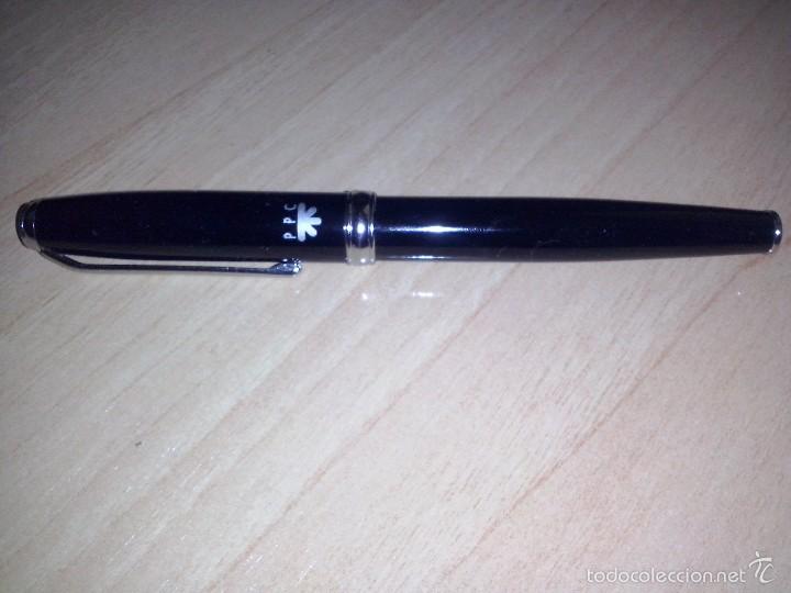 Stylos-bille anciens: Boligrafo  acero y laca negro publicidad editorial PPC