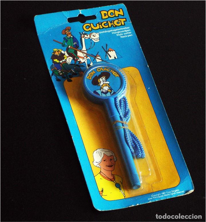 Bol&iacute;grafos antiguos: BOL&Iacute;GRAFO COLGANTE SERIE DE DIBUJOS ANIMADOS DON QUIJOTE DE LA MANCHA - GAF B&Eacute;LGICA EN BL&Iacute;STER ORIG.