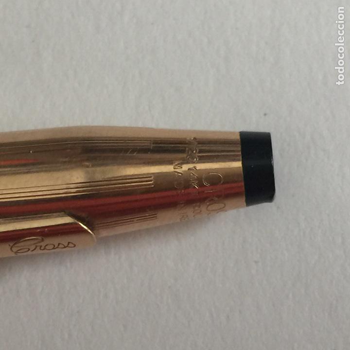 Bol&iacute;grafos antiguos: CROSS. ROLLER. ORO 14 K. IRLANDA. - Foto 4