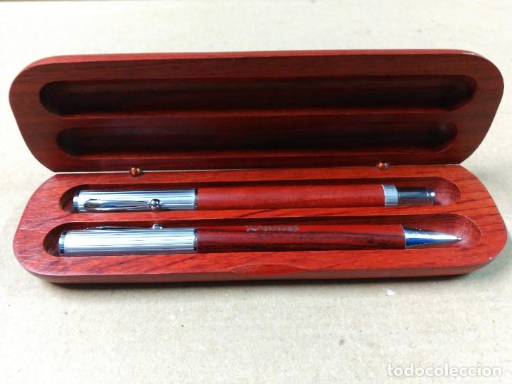 Bol&iacute;grafos antiguos: BOLIGRAFOS EN CAJA DE MADERA - Foto 10
