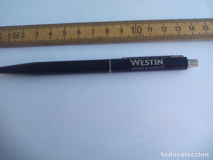 Bol&iacute;grafos antiguos: Boligrafo Senator con publicidad de Westin Hotels & resorts